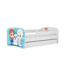 Bed babydreams white frozen land with drawer with non-flammable mattress 160/80