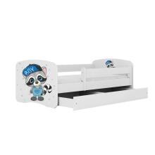 Bed babydreams white raccoon with drawer with non-flammable mattress 140/70