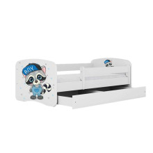 Bed babydreams white raccoon with drawer with non-flammable mattress 180/80
