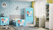Bed babydreams blue frozen land with drawer with non-flammable mattress 160/80