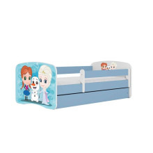 Bed babydreams blue frozen land with drawer with non-flammable mattress 160/80