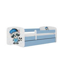 Babydreams blue raccoon bed with a drawer, latex mattress 160/80