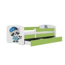 Bed babydreams green raccoon with drawer with non-flammable mattress 160/80