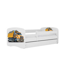Bed babydreams white truck with drawer with non-flammable mattress 160/80