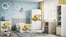 Bed babydreams white digger with drawer with non-flammable mattress 140/70