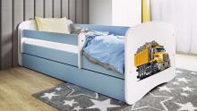 Bed babydreams blue truck with drawer with non-flammable mattress 180/80
