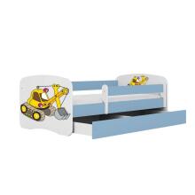 Bed babydreams blue digger with drawer with non-flammable mattress 180/80