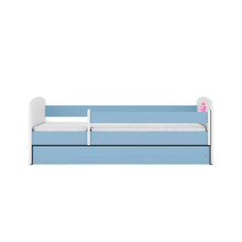 Bed babydreams blue princess on horse with drawer with non-flammable mattress 160/80