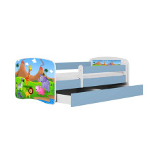 Bed babydreams blue safari with drawer with non-flammable mattress 180/80