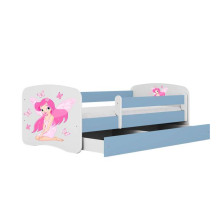 Bed babydreams blue fairy with butterflies with drawer with non-flammable mattress 140/70