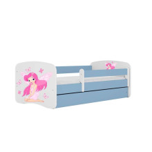 Bed babydreams blue fairy with butterflies with drawer with non-flammable mattress 180/80