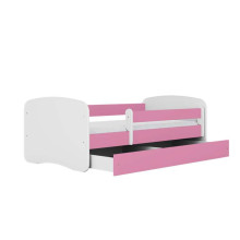 Bed babydreams pink without pattern with drawer with non-flammable mattress 140/70