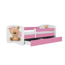 Bed babydreams pink teddybear flowers with drawer with non-flammable mattress 180/80