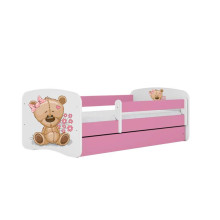 Bed babydreams pink teddybear flowers with drawer with non-flammable mattress 180/80
