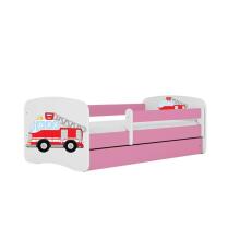 Bed babydreams pink fire brigade with drawer with non-flammable mattress 180/80