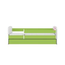 Bed babydreams green unicorn with drawer with non-flammable mattress 180/80