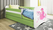 Babydreams bed green princess on a horse without drawer latex mattress 160/80