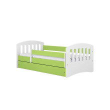 Classic 1 green bed with a drawer, coconut mattress 180/80