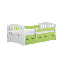 Bed classic 1 green with drawer with non-flammable mattress 160/80