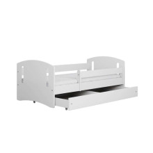 Bed classic 2 white with drawer with non-flammable mattress 180/80