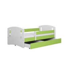 Bed classic 2 green with drawer with non-flammable mattress 180/80