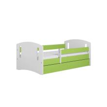 Bed classic 2 green with drawer with non-flammable mattress 180/80