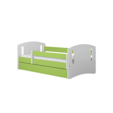 Bed classic 2 green with drawer with non-flammable mattress 180/80