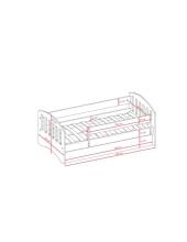 Classic 2 green bed with drawer, non-flammable mattress 140/80