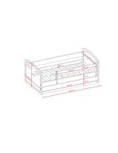 Bed Julia white with drawer with non-flammable mattress 180/80
