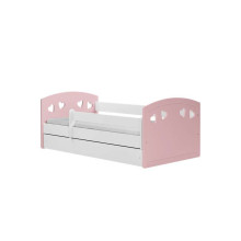 Bed Julia mix pale pink with drawer with non-flammable mattress 160/80