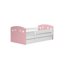 Bed Julia mix pale pink with drawer with non-flammable mattress 160/80