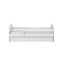 Bed Kacper white with drawer with non-flammable mattress 160/80