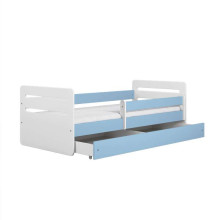 Bed tomi blue with drawer with non-flammable mattress 160/80