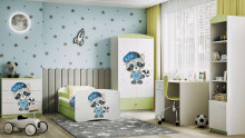 Bed babydreams green raccoon with drawer without mattress 160/80
