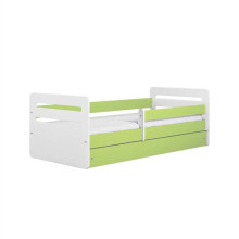 Bed tomi green with drawer with non-flammable mattress 180/80