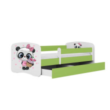Babydreams green panda bed with drawer without mattress 160/80