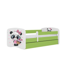 Babydreams green panda bed with drawer, mattress 180/80