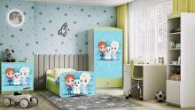 Bed babydreams green frozen land with drawer without mattress 140/70