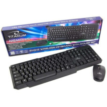 Titanum TK108 Bezvadu multimedia klaviatūra ar peli 1000dpi ENG