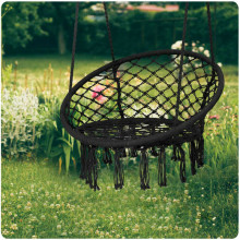 Piekarināms dārza šūpuļkrēsls BOHO, melns