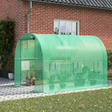 Plēve siltumnīcu tuneļiem ar logiem ar zaļu moskītu tīklu, 2x3x2m