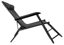 Ikonka Art.KX4509 Saliekamais dārza atpūtas krēsls ūdensizturīgs grafīts