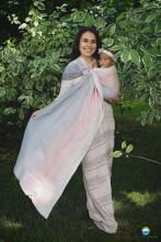 Little Frog Ring Sling Cotton Art.164068 Linen Hutt Lagoon Ring sling, size S (for children up to 36 months)