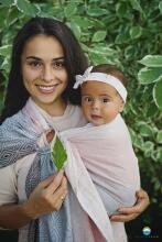 Little Frog Ring Sling Cotton Art.164068 Linen Hutt Lagoon Ring sling, size S (for children up to 36 months)