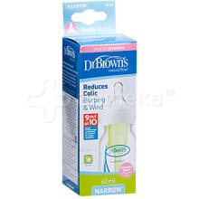 Dr. Brown’s Natural Flow® Options+™ PP Narrow Art.SB2100 Buteliukas neišnešiotiems ir naujagimiams su žinduku, 60 ml