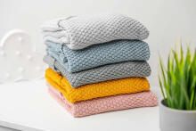 HOODED SWADDLE BLANKET 100% BAMBOO GIFT MUSTARD