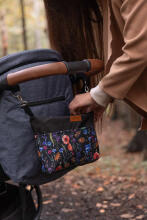 Stroller organizer – grey cranes
