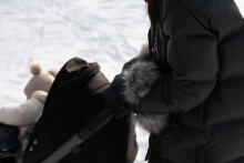 Muff with faux fur GREY