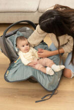 Velvet carry-cot swaddle blanket – PARADISE EMERALD