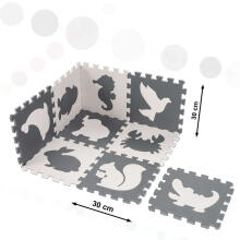 Bebe Basic Puzzle Art.KX5207_1  Putų dėlionės kilimėlis vaikams 9 el. juoda-ecru